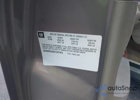 2006 Buick Lacrosse Cx from USA, damaged, VIN 2G4WC552661247475